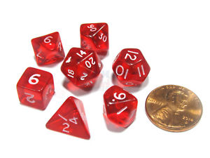 Dice set Mini Polyhedral Dice Red/White