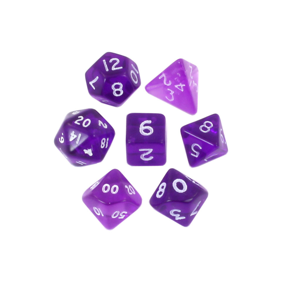 Dice set Mini Polyhedral Dice Purple/White